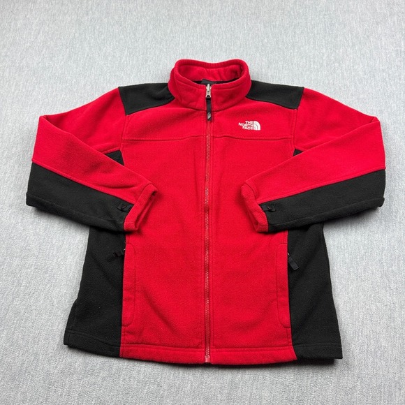 The North Face Other - The North Face Jacket Boys Large 14/16 Red Full Zip Fleece Mock Neck Hiking Coat